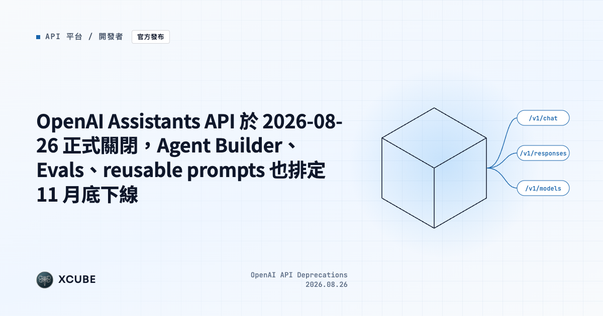 Cover image for OpenAI Shuts Down the Assistants API on 2026-08-26 and Schedules Agent Builder, Evals, and Reusable Prompts for End of November